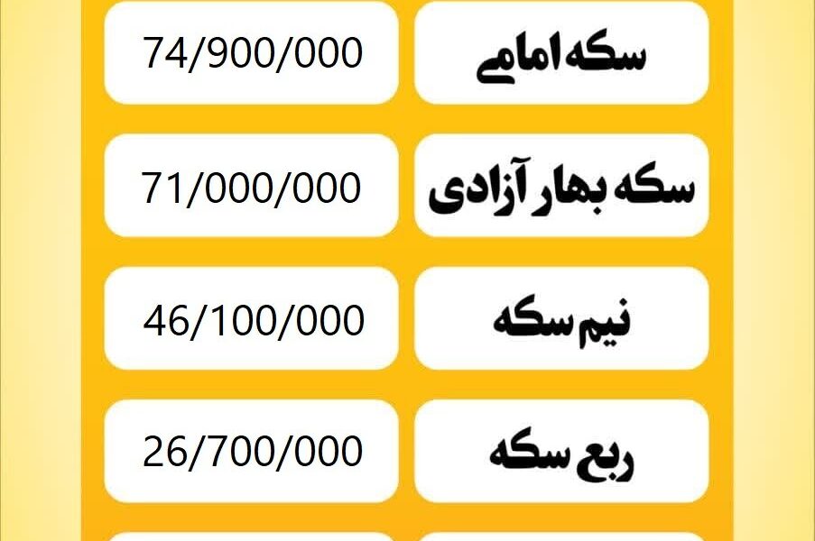 قیمت سکه امروز پنجشنبه ۱۸ اردیبهشت ۱۴۰۴