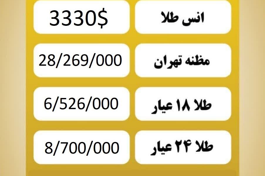 قیمت طلا امروز پنجشنبه ۱ خرداد ۱۴۰۴
