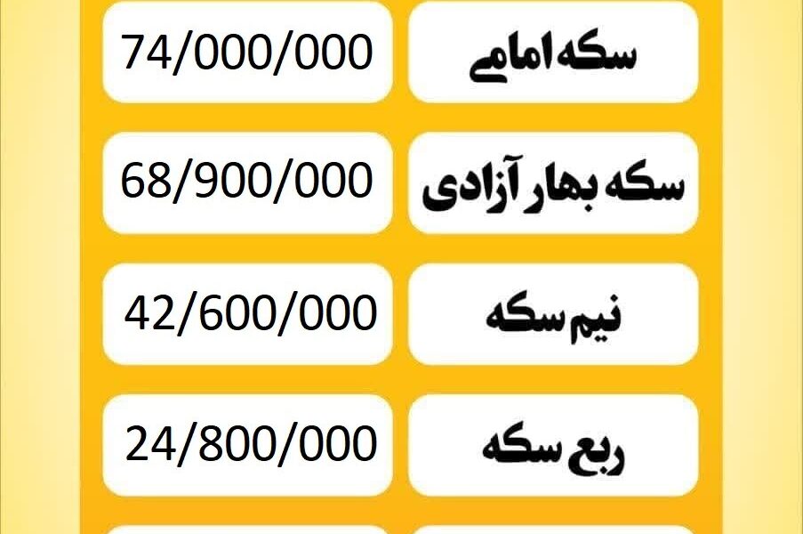 قیمت سکه امروز پنجشنبه ۱ خرداد ۱۴۰۴