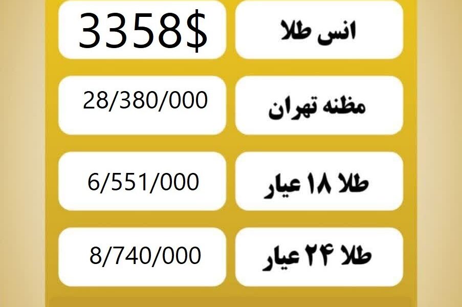 قیمت طلا امروز یکشنبه ۴ خرداد ۱۴۰۴