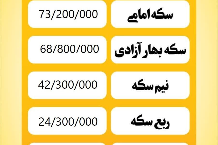قیمت سکه امروز یکشنبه ۴ خرداد ۱۴۰۴