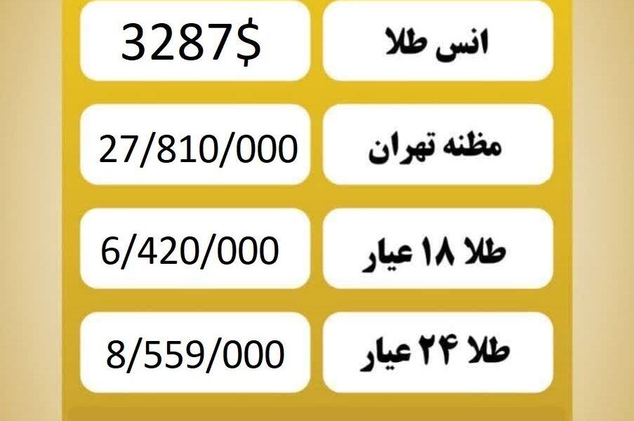 قیمت طلا امروز پنجشنبه ۸ خرداد ۱۴۰۴