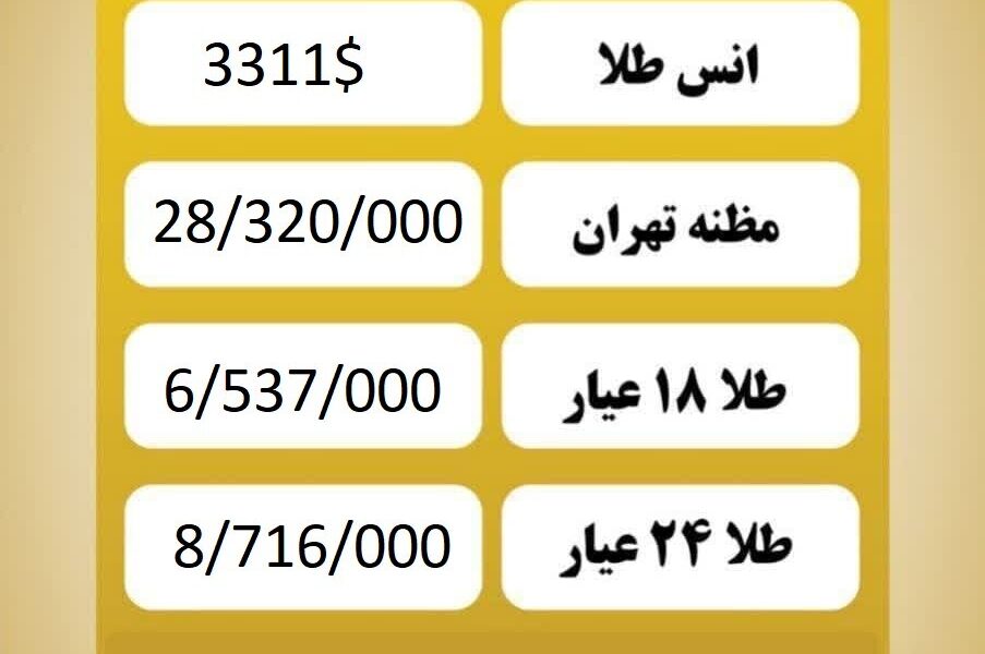 قیمت طلا امروز  شنبه ۱۷ خرداد ۱۴۰۴