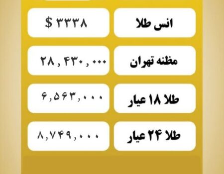 قیمت طلا امروز چهارشنبه ۲۱ خرداد ۱۴۰۴