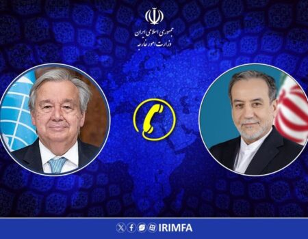 سازمان ملل: گفت‌وگوی گوترش با عراقچی؛ تماس با رهبران منطقه و جهان در دستور کار