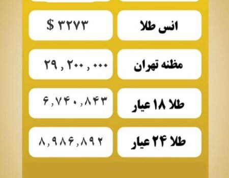 قیمت طلا امروز یکشنبه ۸ تیر ۱۴۰۴