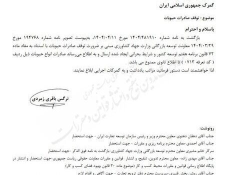 صادرات حبوبات ممنوع شد
