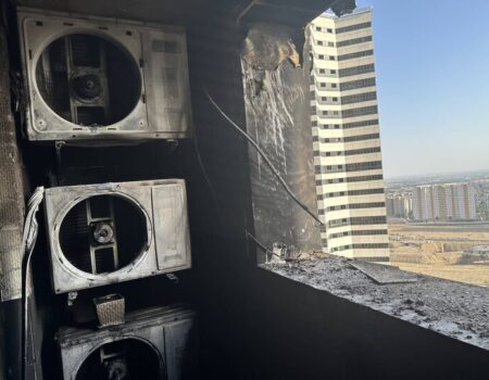 آتش سوزی یک برج در تهران