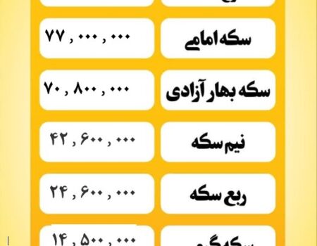 قیمت سکه امروز یکشنبه ۲۹ تیر ۱۴۰۴