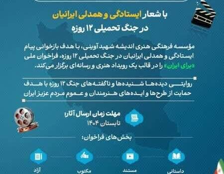 فراخوان ملی «برای ایران» با شعار ایستادگی و همدلی ایرانیان در جنگ تحمیلی دوازده‌روزه‌