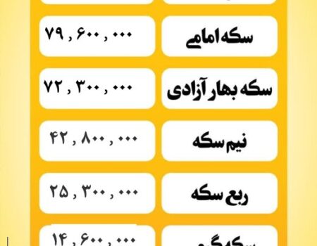 قیمت سکه امروز سه شنبه ۷ مرداد ۱۴۰۴