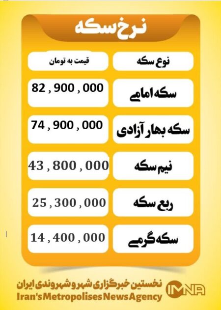 قیمت سکه امروز شنبه ۲۵ مرداد ۱۴۰۴