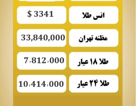 قیمت طلا امروز پنجشنبه ۳۰ مرداد ۱۴۰۴