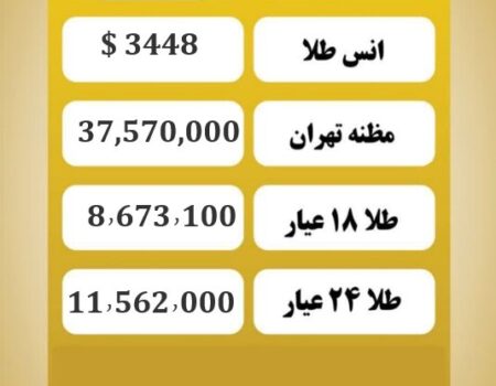 قیمت طلا امروز یکشنبه ۹ شهریور ۱۴۰۴