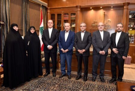 دیدار نبیه بری و نمایندگان مجلس ایران در بیروت