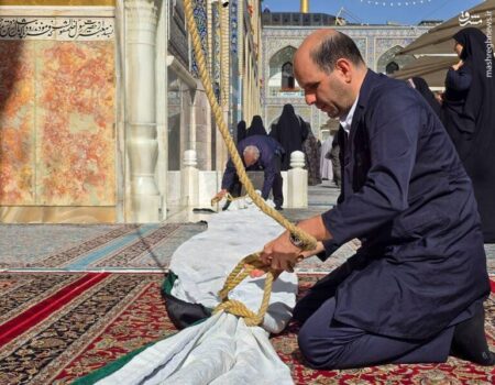 عکس/ آماده سازی حرم رضوی برای ولادت امام عسکری(ع)