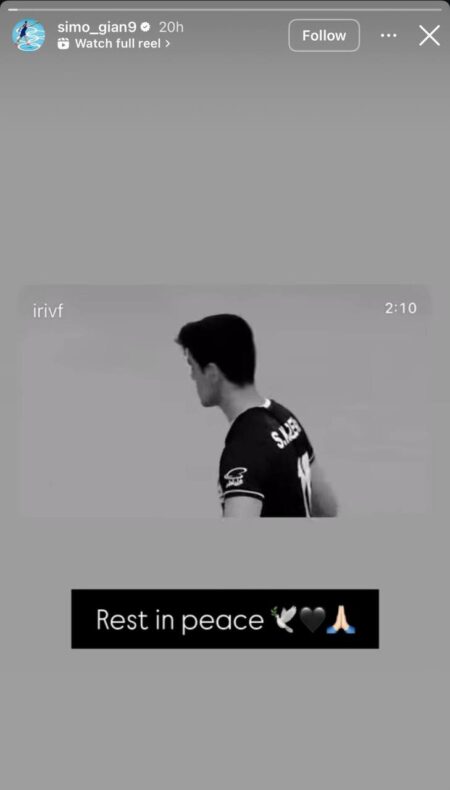 استوری ستاره ایتالیایی خطاب به صابر کاظمی +عکس