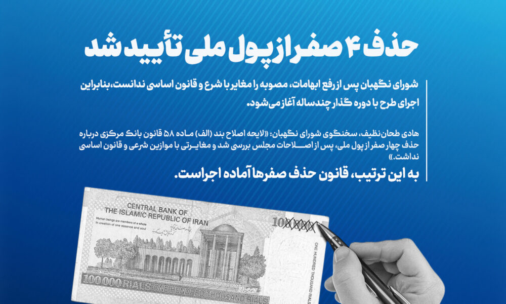 حذف ۴ صفر از پول ملی ایران؛ فرصت‌ها و چالش‌ها