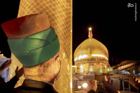 عکس/ غبارروبی گنبد نورانی حرم سیدالشهدا(ع)