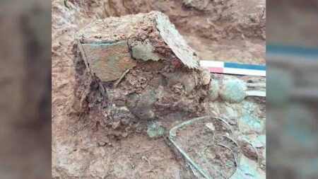 کشف گور زنی که با تاج دفن شد کشف گور زنی که با تاج دفن شد