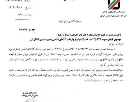 واردات کالاهای اساسی از استان‌های مرزی آزاد شد