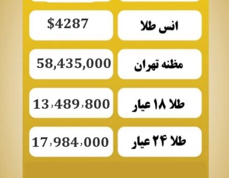 قیمت طلا امروز سه شنبه ۲۵ آذر ۱۴۰۴