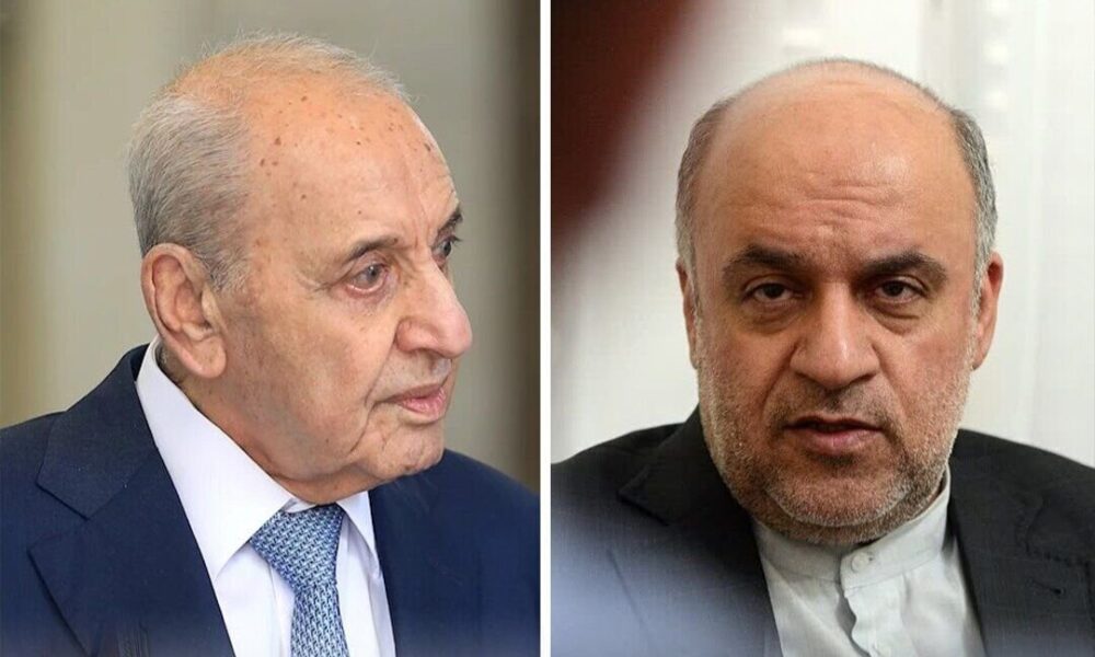 رایزنی نبیه بری و سفیر ایران درباره تحولات لبنان و منطقه رایزنی نبیه بری و سفیر ایران درباره تحولات لبنان و منطقه