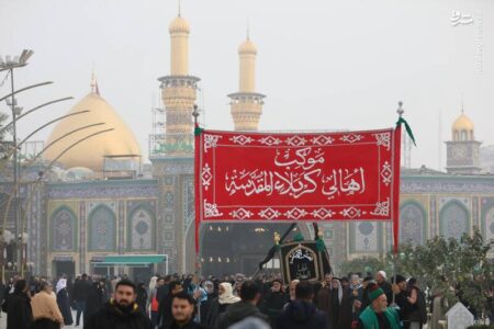 عکس/ تشییع نمادین پیکر امام هادی(ع) در کربلا