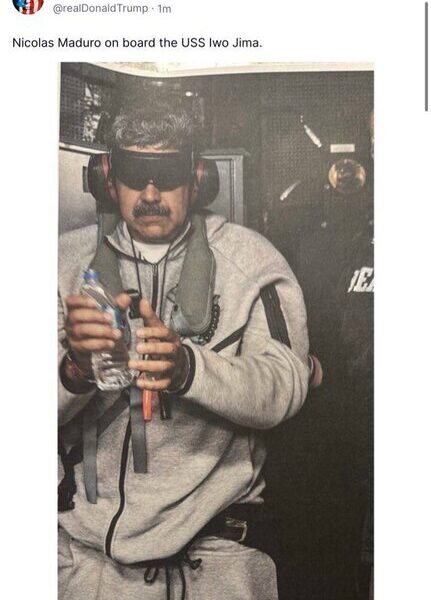 انتشار تصویر مادورو توسط ترامپ