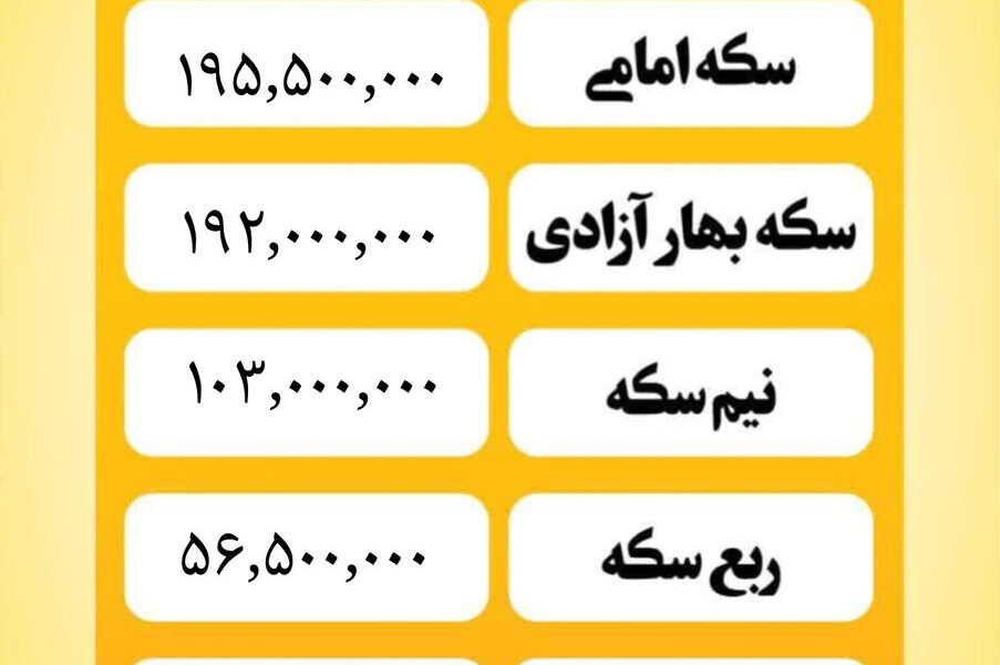 قیمت سکه امروز یکشنبه ۱۵ بهمن ۱۴۰۴