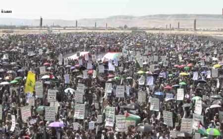 راهپیمایی گسترده یمنی ها در حمایت از ملت فلسطین