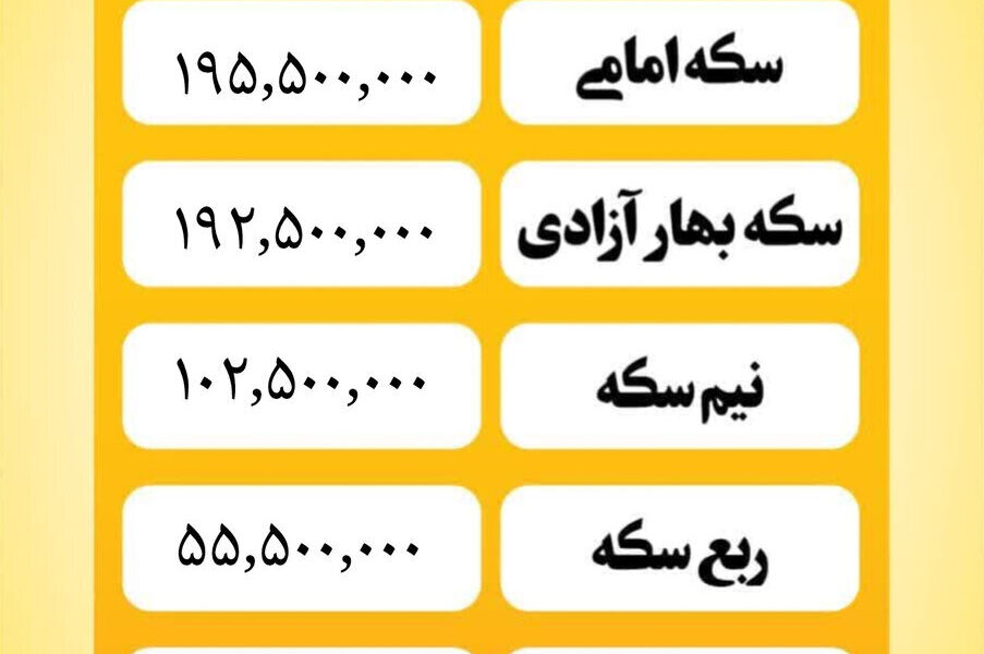 قیمت سکه امروز یکشنبه ۱۲ بهمن ۱۴۰۴