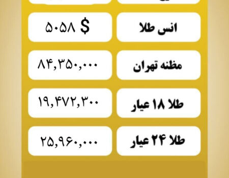 قیمت طلا امروز پنجشنبه ۲۳ بهمن ۱۴۰۴