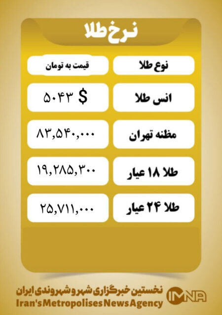 قیمت طلا امروز شنبه ۲۵ بهمن ۱۴۰۴