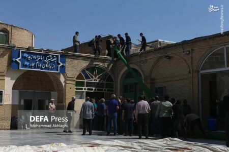 عکس/ برپایی خیمه عزای محرم در امامزاده موسی مبرقع (ع) قم