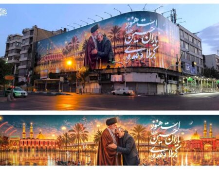 کربلا؛ وعده یاران حسین(ع) در دیوارنگاره جدید چهارراه جمهوری